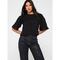 Vero Moda Ditte Balloon Sleeve Woven Top - Black