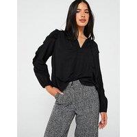 Vero Moda Ditte Long Sleeve Detail Top - Black