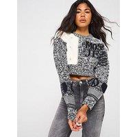 Moschino Jeans Logo Cropped Knitted Jumper - White