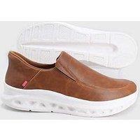 D555 Carlisle Kingsize Easy Casual Slip On Shoes - Brown