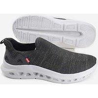 D555 Blyth Kingsize Hands Free Casual Slip On Shoes - Black