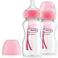 Dr Browns Options+ 270Ml Feeding Bottles 270Ml 2 Pack, Pink