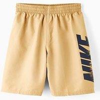 Nike Junior Boys 7 Inch Nike Font Volley Swim Short - Brown