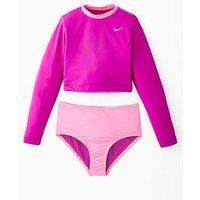 Nike Girls Long Sleeve Crop Set - Pink