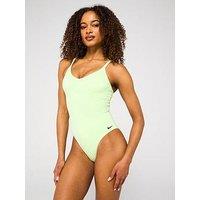 Nike Womens V Neck One Piece Swimsuit - Yellow