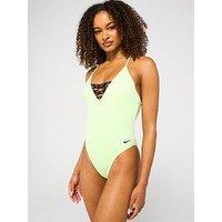 Nike Womens Sneakerkini 2.0 Crossback One Piece Swimsuit - Green