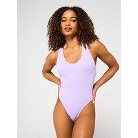 Nike Womens Elevated Essential Pucker Crossback One Piece-Purple