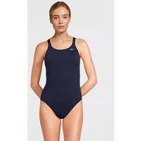 Nike Womens Performance Fastback One Piece Swimsuit - Navy