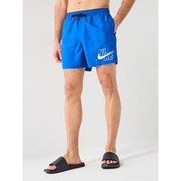 Nike Mens Logo 5 Inch Volley Swim Short - Blue