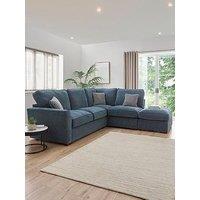 Very Home Lucerne Right Hand Fabric Corner Chaise Sofa With Footstool