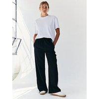 In The Style Fits Stripe Relaxed Trousers - Black