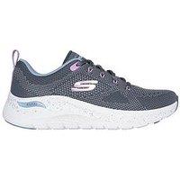 Skechers Arch Fit Engineered Knit Lace-Up W/ Air-Cooled - Gray Knit/Multi Trim