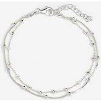 Simply Silver Sterling Silver 925 Polished Double Row Ball Chain Bracelet