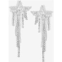 Mood Silver Crystal Star Shower Drop Earrings