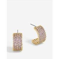 Jon Richard Amethyst Pave Hoop Earrings