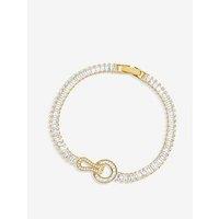 Jon Richard Rhodium Plated Cubic Zirconia Circle Link Bracelet