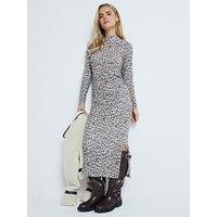 Ri Petite Petite Animal Print Midi Dress - Brown