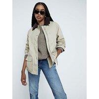 River Island Waxed Jacket - Cream