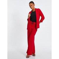 Quiz Red Ruched Sleeve Tailored Blazer