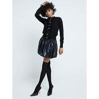 River Island Ultimate Ruffle Knit Top - Black