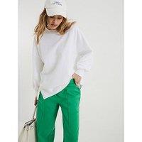 River Island Wash Elliptical Seam Sweatshirt - White