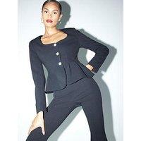 River Island Fitted Peplum Blazer - Black