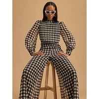 River Island Gingham Crop Top - Black