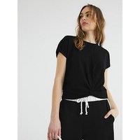 River Island Twist Front Tee - Black