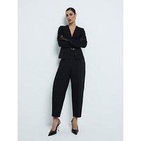 River Island Slim Barrel Leg Trouser - Black