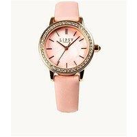 Lipsy Nude Strap Diamante Face Watch