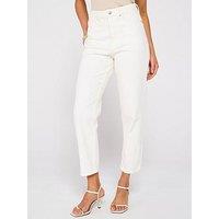 V By Very High Waist Mom Jeans - Ecru