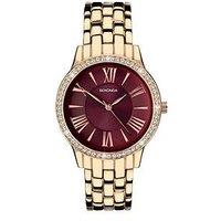 Sekonda Womens Charlotte Rose Gold Alloy Bracelet With Burgundy Dial Analogue Watch