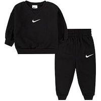 Nike Infants Essential Fleece Crew Tracksuit - Black