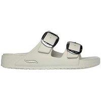 Skechers Arch Fit Cali Breeze 2.0 Gold Star Molded Double Band Slide W/Large Metal Buckles - Natural