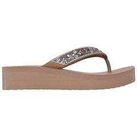 Skechers Vinyasa Butterfly And Flower Gem Thong Sandal- Mocha Mitobuck