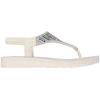 Skechers Meditation Glamorous Muse Oval Gem Sling Back Sandals - Off White