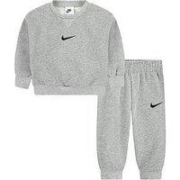 Nike Infants Essential Fleece Crew Tracksuit - Dark Grey