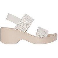 Skechers Cali Day Woven Stretch Double Band Sling Back Heeled Sandal - Off White Woven Gore