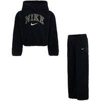 Nike Kids Girls Swoosh Spirit Teddy Tracksuit - Black