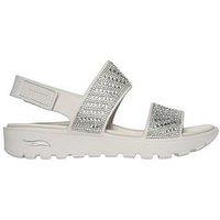 Skechers Arch Fit Footsteps Enchant Molded Double Band Slingback Sandal - Natural