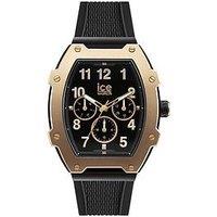 Ice-Watch Boliday Black/Rose Gold Silicone Strap Day Date Watch