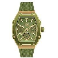 Ice-Watch Boliday Green Dial And Silicone Strap Day Date Watch
