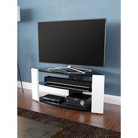 Avf Como Corner Combi Tv Stand - Gloss White / Black Glass