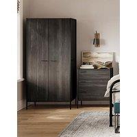 Lpd Home Hoxton Black 2 Door Wardrobe