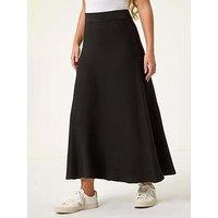 Roman Petite Stretch Knitted Midi Skirt - Black