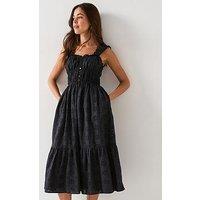 Levi'S Amaya Tiered Midi Dress - Anthracite Night