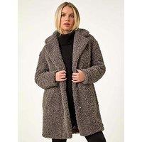 Roman Petite Teddy Longline Coat - Beige