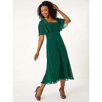 Roman Petite Hotfix Detail Midi Dress - Green