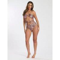 South Beach Printed Ring Detail Halter Swimsuit - Multi