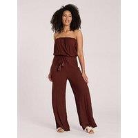 South Beach Crinkle Viscose Strapless Jumpsuit